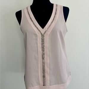 Banana Republic Pink Sleeveless Tank Top with Silver Trim